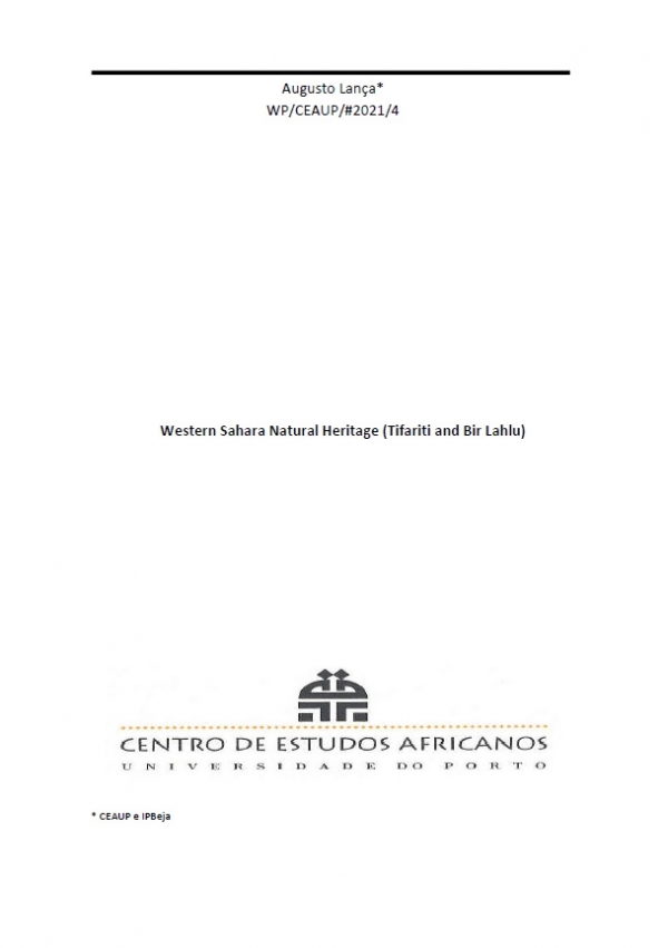 Working-Paper: Western Sahara Natural Heritage (Tifariti and Bir Lahlu)
