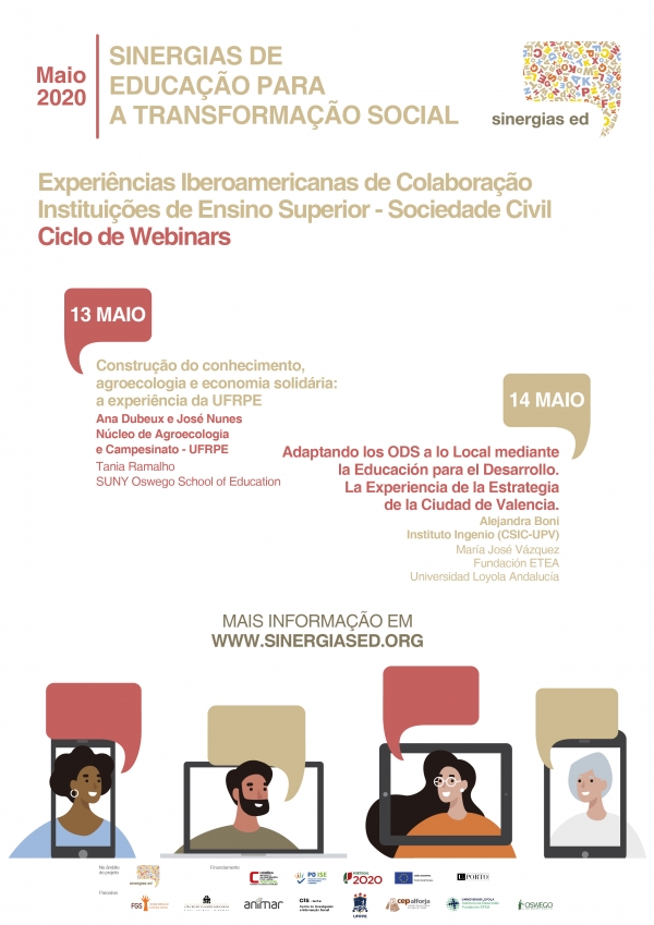 WEBINARS | SINERGIAS DE EDUCAÇÃO PARA A TRANSFORMAÇÃO SOCIAL