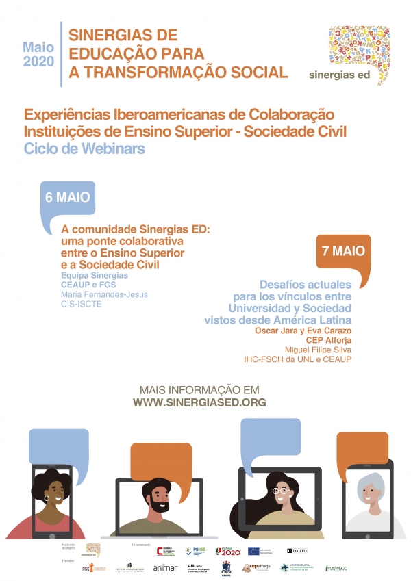Webinars | Sinergias de Educa&ccedil;&atilde;o para a Transforma&ccedil;&atilde;o Social